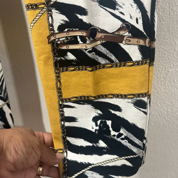 7TH AVENUE DESIGN STUDIO NYC Women's pants. Yellow with zebra print. Size 12 T - Picture 4 of 16